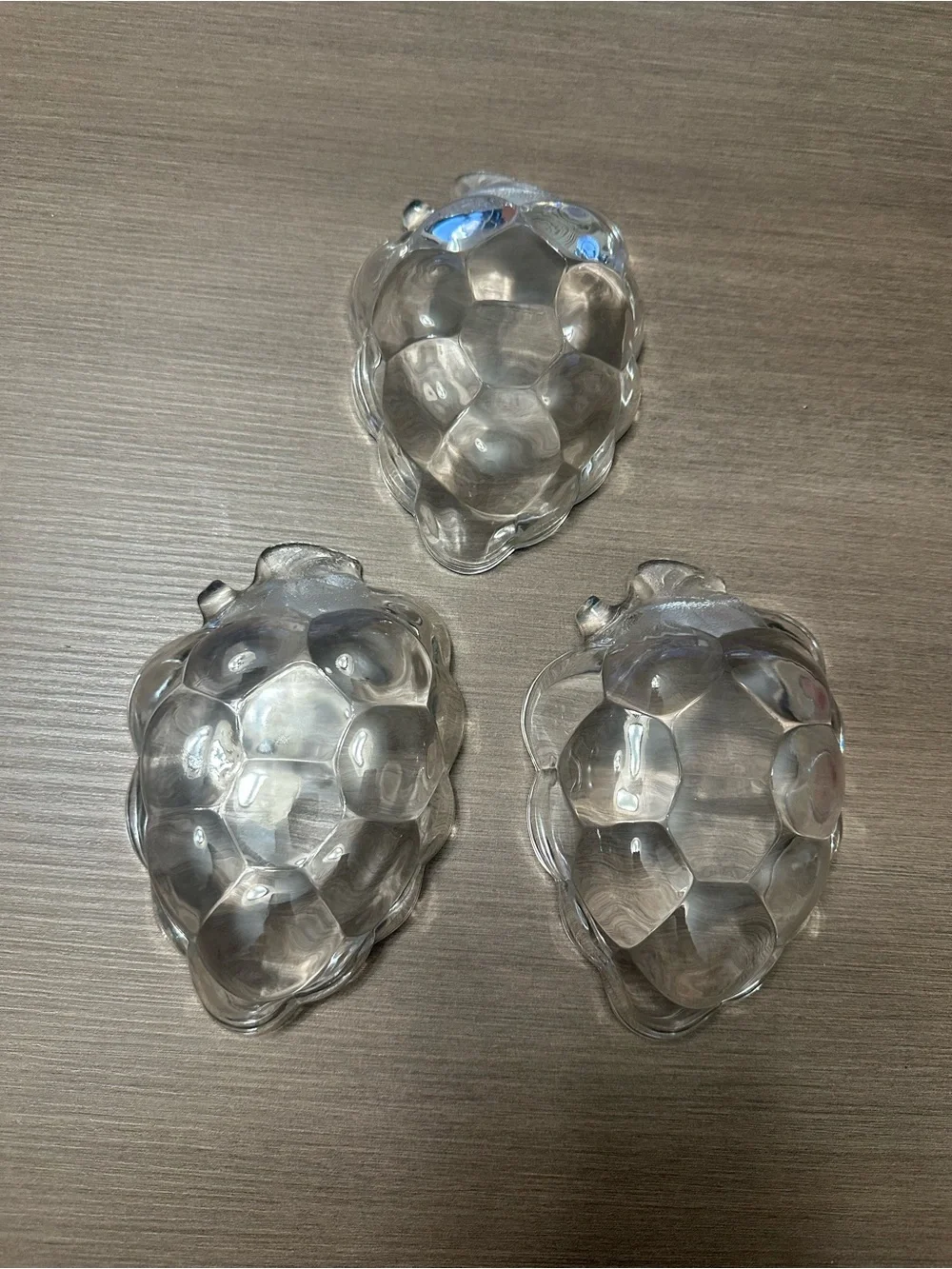 Clear Glass Grape-Shaped Dessert Bowls - Set of 3
